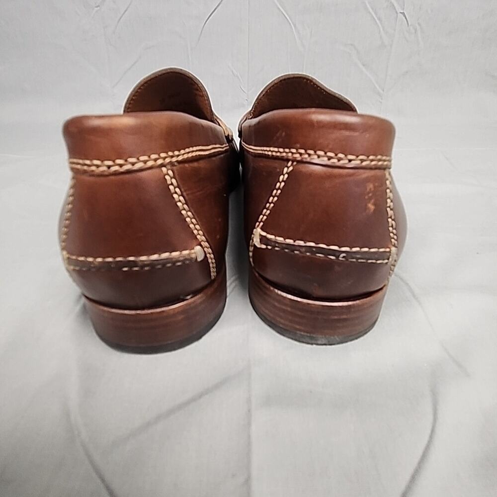 Trask 9M Sadler Penny Loafer Cognac Sheepskin Soft Leather Handsewn 30-0850 - Picture 4 of 5
